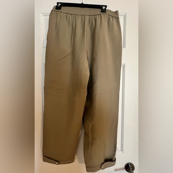 Zara Relaxed Fit Adjustable Hem Pants High Waist Elastic Slip on - Picture 3 of 9